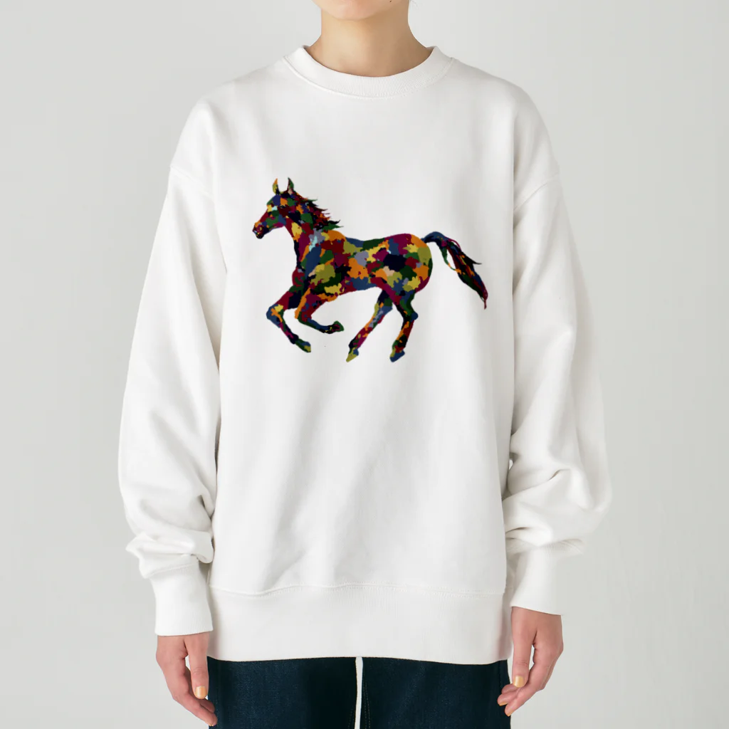 meiroのカラフルなホース Heavyweight Crew Neck Sweatshirt