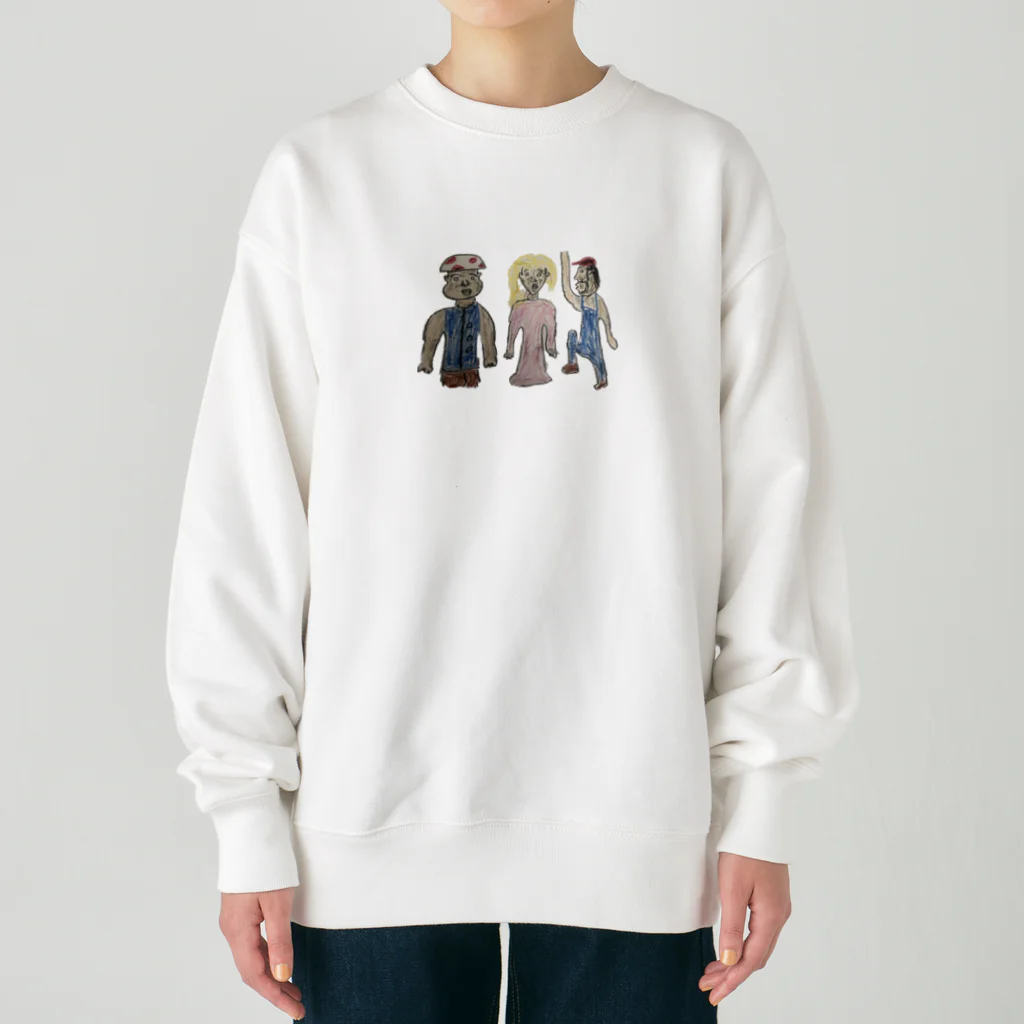 ねこおじさんの店のヒゲおじさん達 Heavyweight Crew Neck Sweatshirt