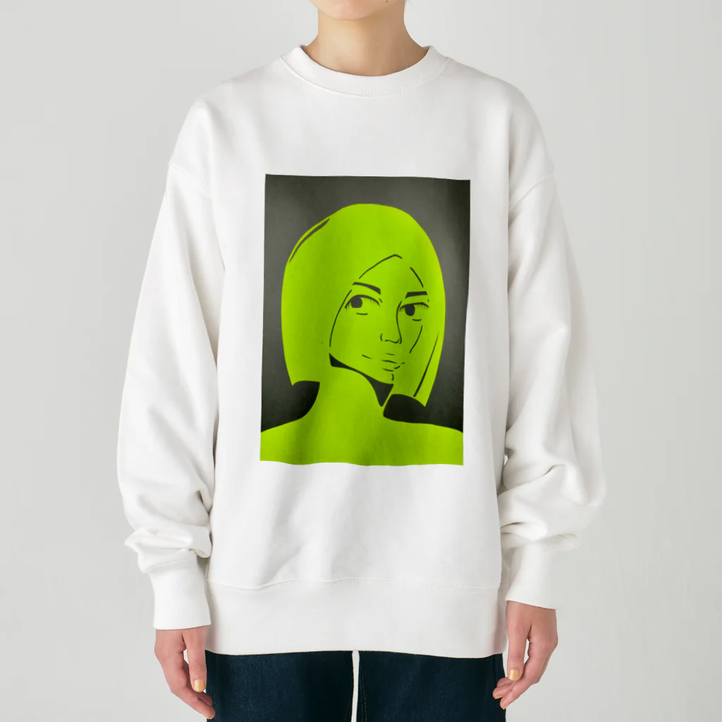 わかばーとの蛍光少女 Heavyweight Crew Neck Sweatshirt