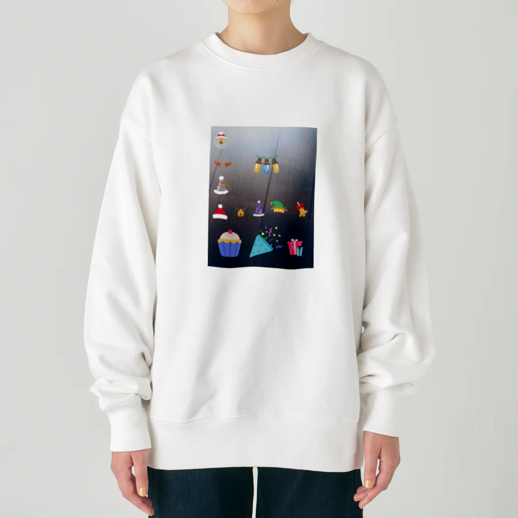 サノズのクリスマスデザインのイラスト風加工フォトのグッズ Heavyweight Crew Neck Sweatshirt