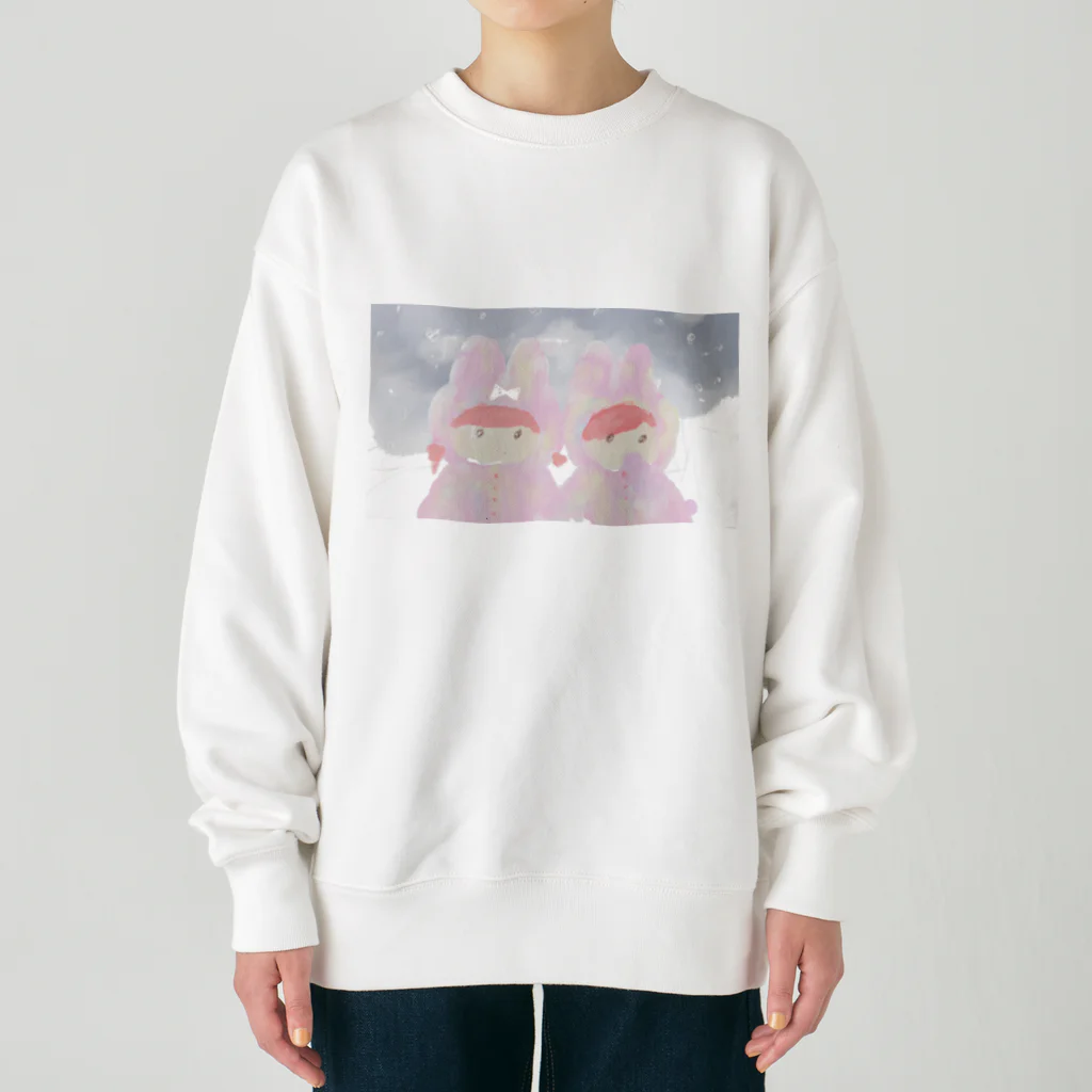 つきよ みのうさぎのおともだち Heavyweight Crew Neck Sweatshirt