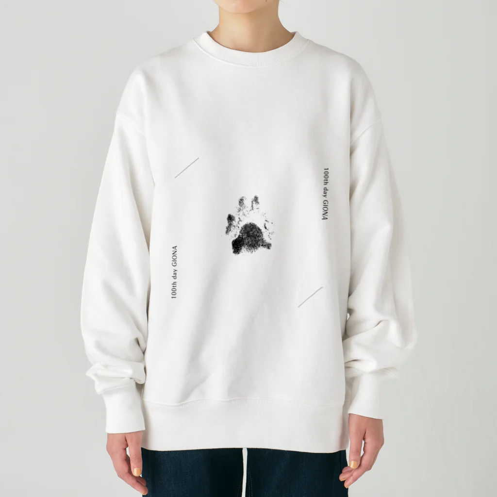 GIONAくんのおみせの【GIONA 生後100日記念】足形グッズ Heavyweight Crew Neck Sweatshirt