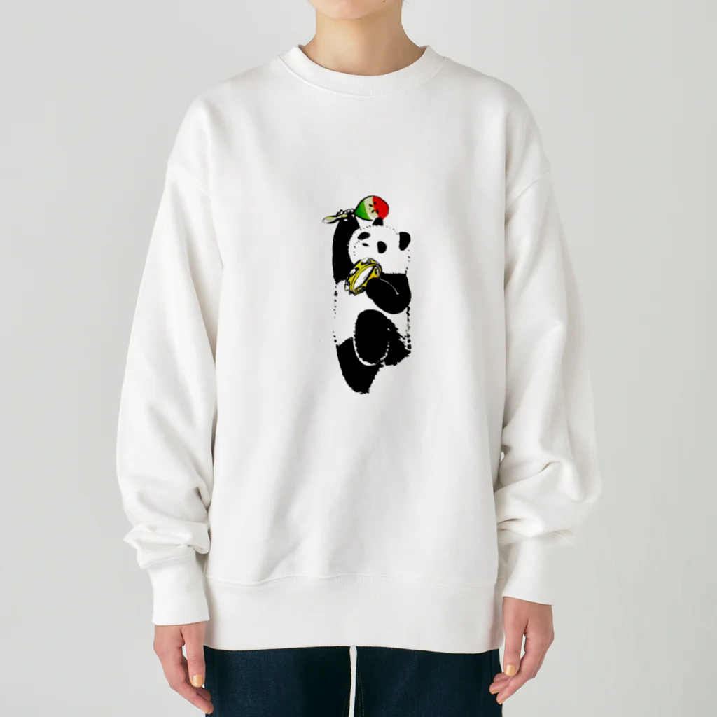 パンダさんの日常のPARTY TIME パンダ Heavyweight Crew Neck Sweatshirt