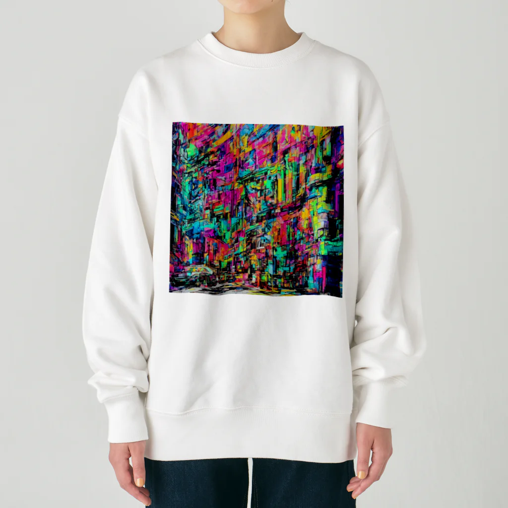 TakashiSの vivid gas station Heavyweight Crew Neck Sweatshirt