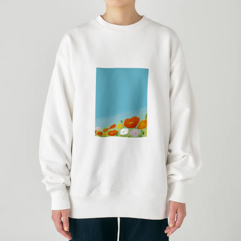 はっちゃんの空とポピー Heavyweight Crew Neck Sweatshirt