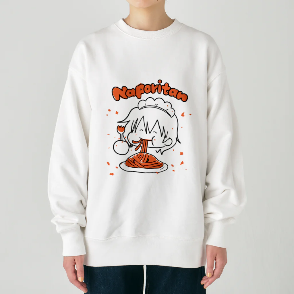 はつしも工房の喫茶ゆりィの飛び散りナポリタン Heavyweight Crew Neck Sweatshirt