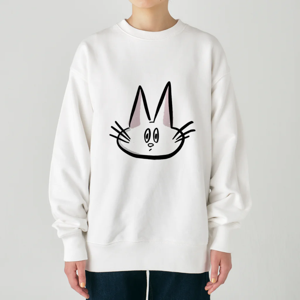 NYAGO NYAGO MARKETの驚いて目が巨大化したネコ Heavyweight Crew Neck Sweatshirt