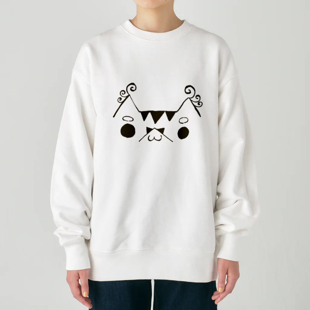 麟童ましゅ🐈🌟🎨Vcreatorの顔文字おちちょ Heavyweight Crew Neck Sweatshirt