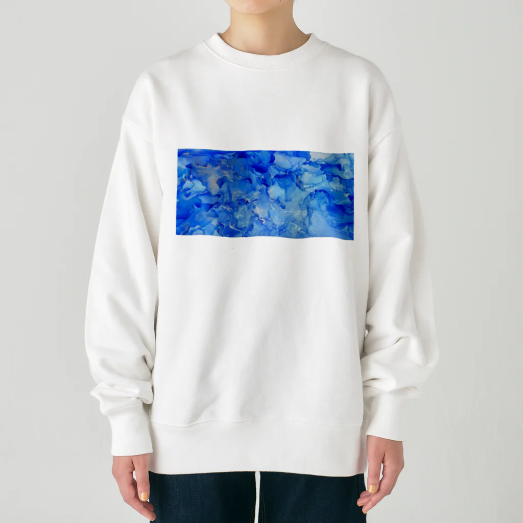 木壴寸のアルコールインクアート　アオ Heavyweight Crew Neck Sweatshirt