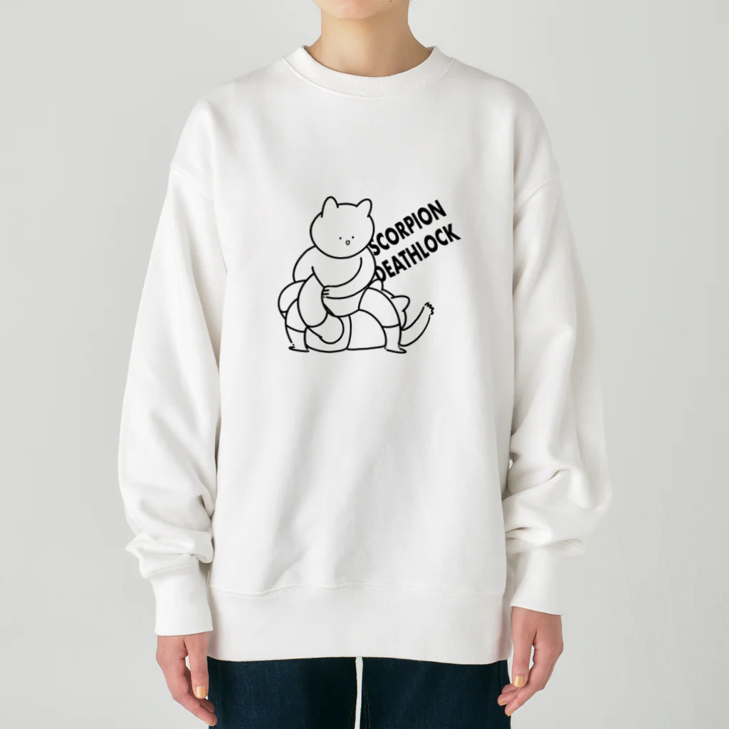 プロレスにゃんこのプロレスにゃんこ（サソリ固め） Heavyweight Crew Neck Sweatshirt