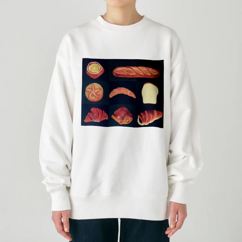 aのちいさなお店のパンの絵 Heavyweight Crew Neck Sweatshirt