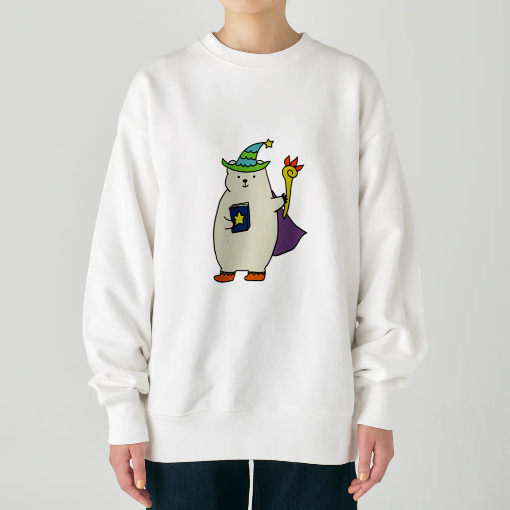 hi7kosatoの魔女っ子くま Heavyweight Crew Neck Sweatshirt