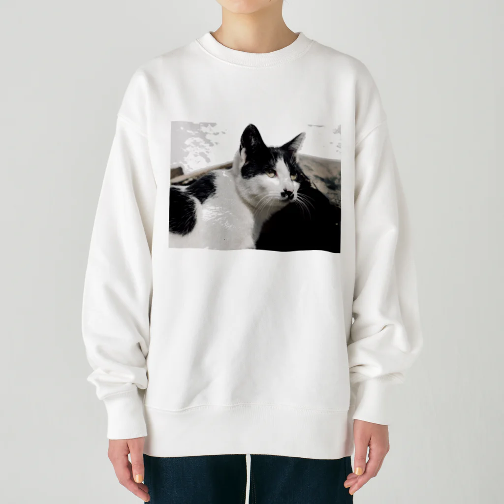 ともさんかくのお店のたまちゃん(ねこ) Heavyweight Crew Neck Sweatshirt