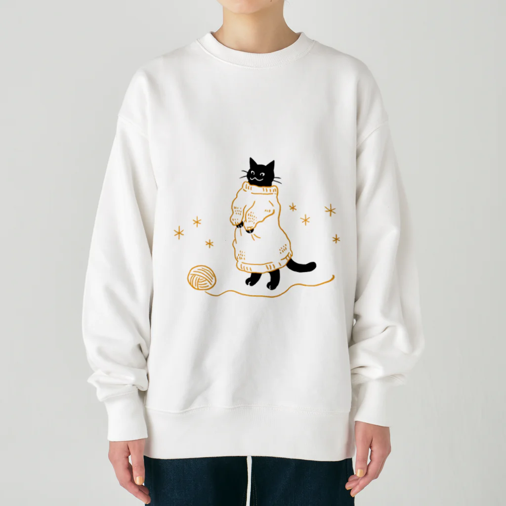 猫柳のニットのねこさん Heavyweight Crew Neck Sweatshirt