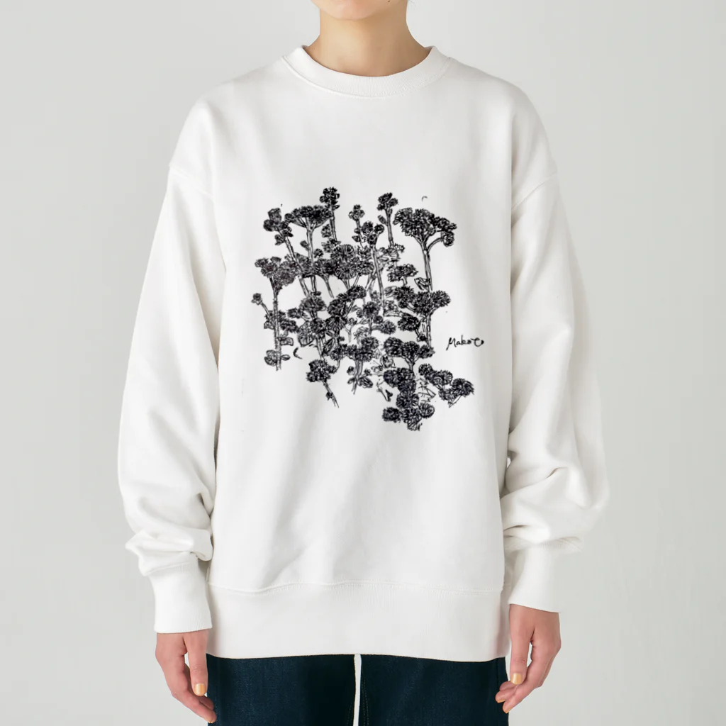 Makotoの小さな青い花 Heavyweight Crew Neck Sweatshirt