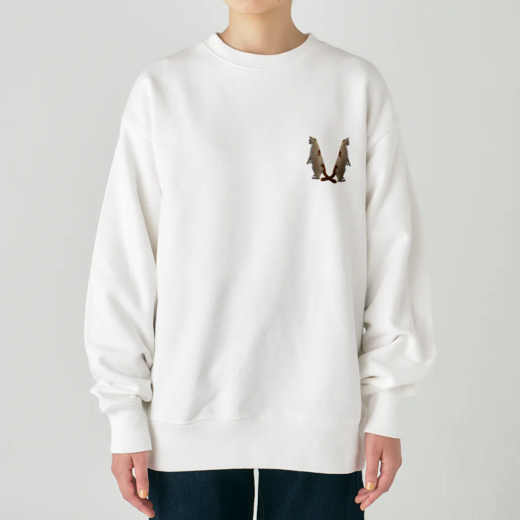 ☆家猫カンパニー社員グッズ☆のスタンディングきびだんごダブル Heavyweight Crew Neck Sweatshirt