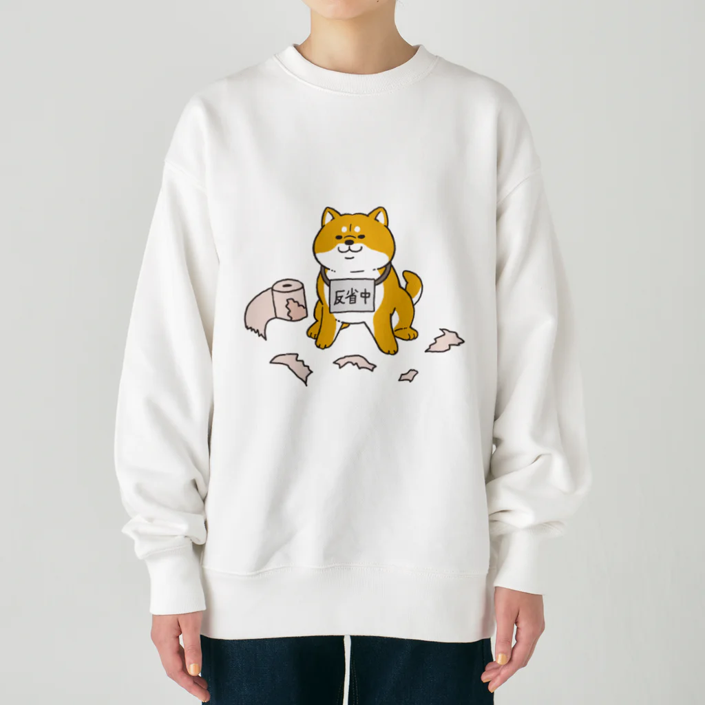 もんとみ | もっちり動物造形作家の反省の色が見えない柴犬 Heavyweight Crew Neck Sweatshirt