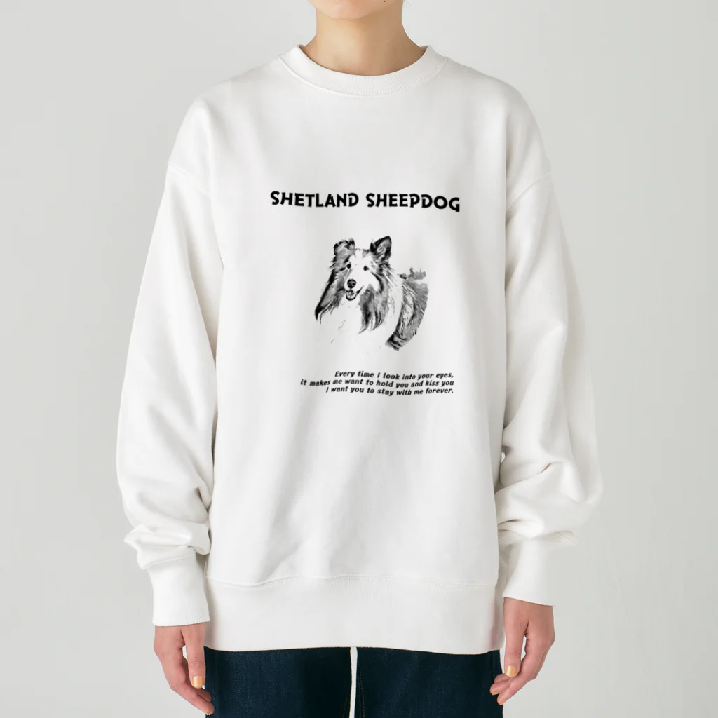 onehappinessのシェルティ　イラスト　forever Heavyweight Crew Neck Sweatshirt