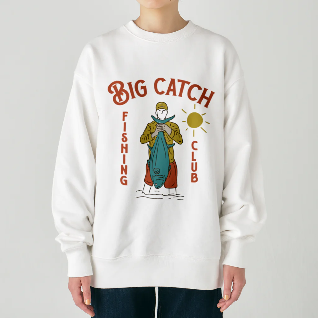 420 MUSIC FACTORYのBig catch 大物ゲット！　魚　釣り Heavyweight Crew Neck Sweatshirt