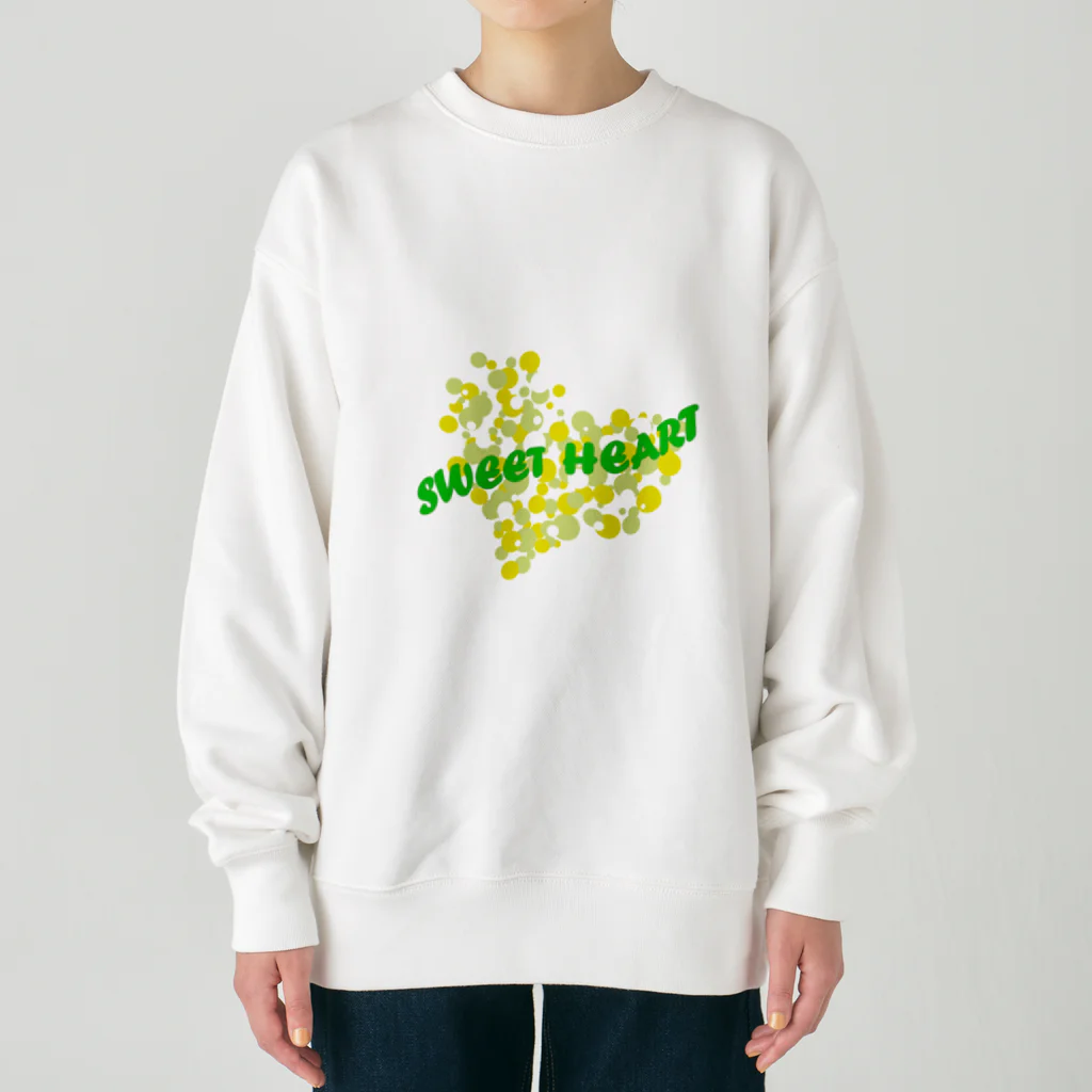 MZグラフィックスのスイートハート　黄色　イエロー Heavyweight Crew Neck Sweatshirt