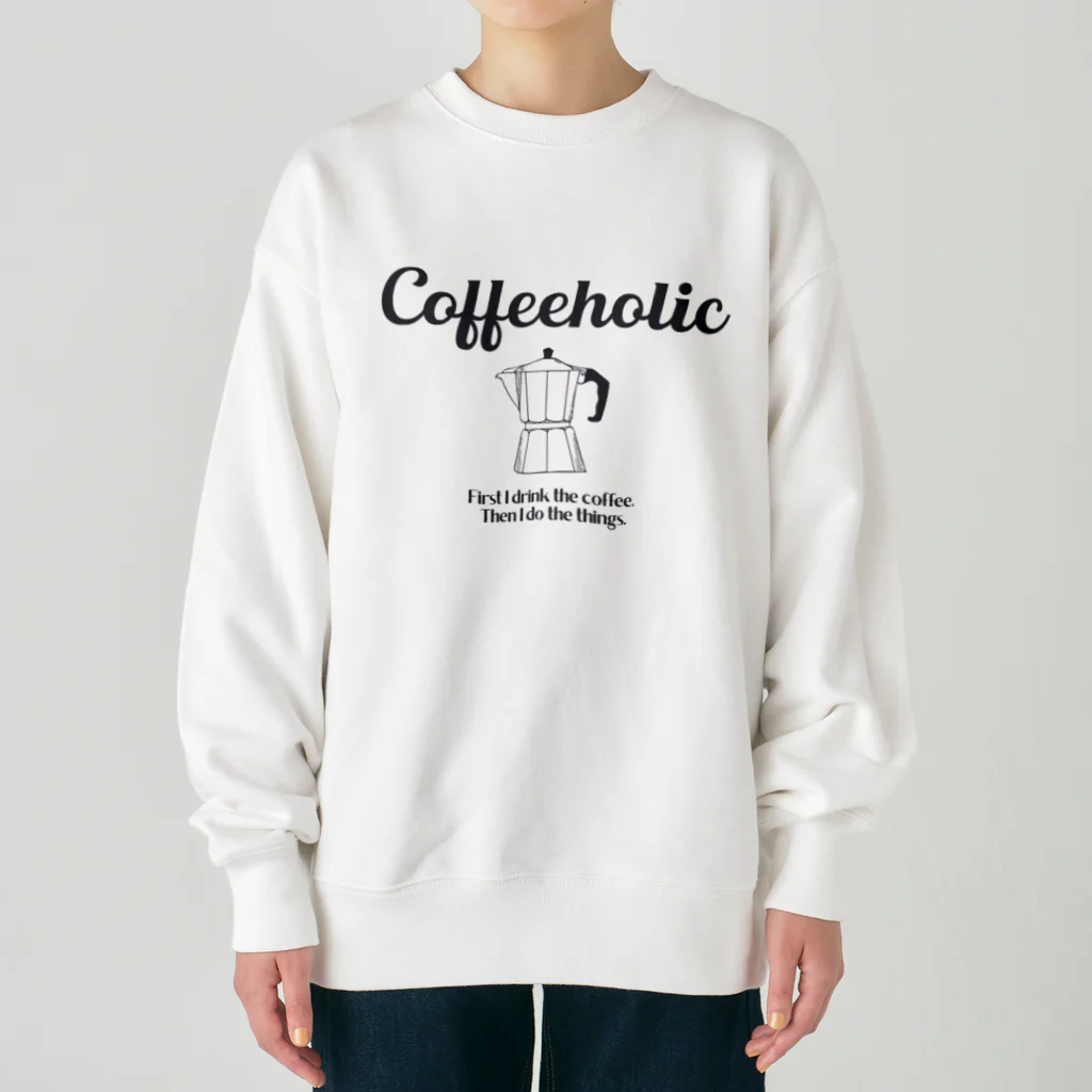 かえる商店のCOFFEEHOLIC black logo ヘビーウェイトスウェット