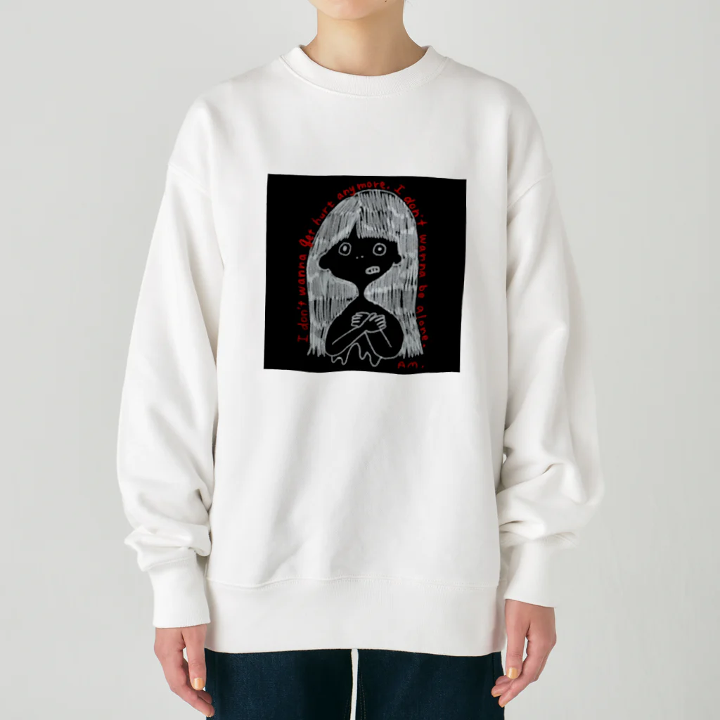 むちんアゲショップのI don’t wanna get hurt anymore. I don’t wanna be alone. Heavyweight Crew Neck Sweatshirt