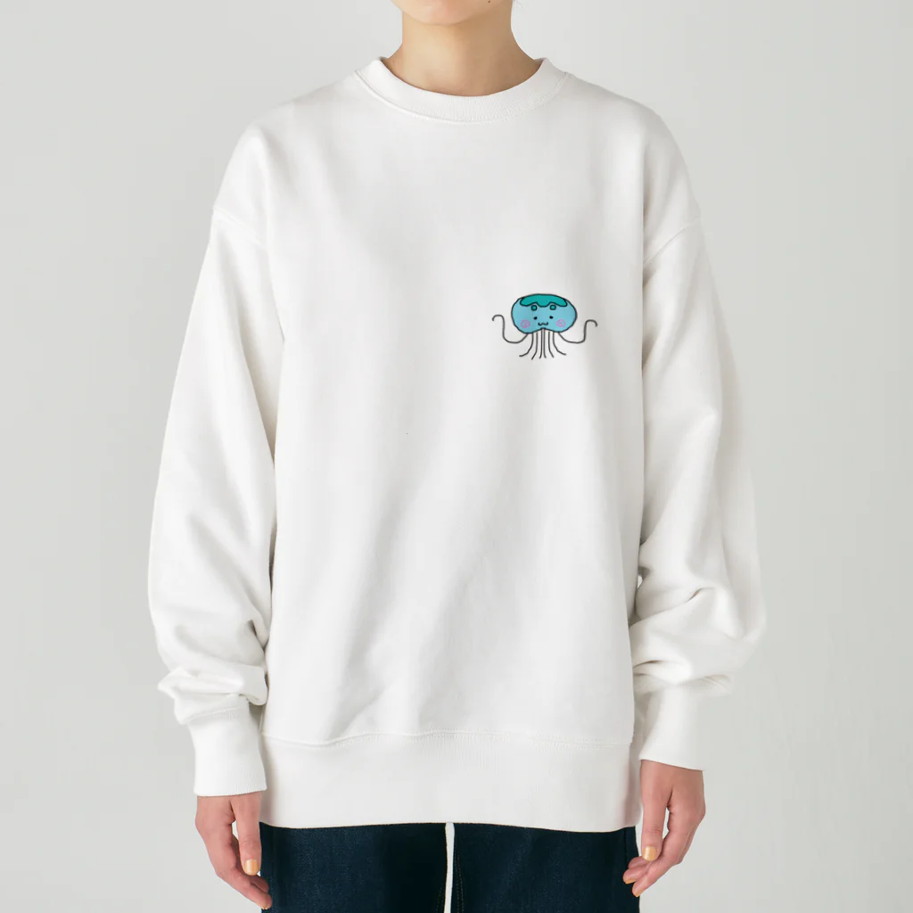 出陣、れんこん丸ののんびりクラゲちゃん Heavyweight Crew Neck Sweatshirt