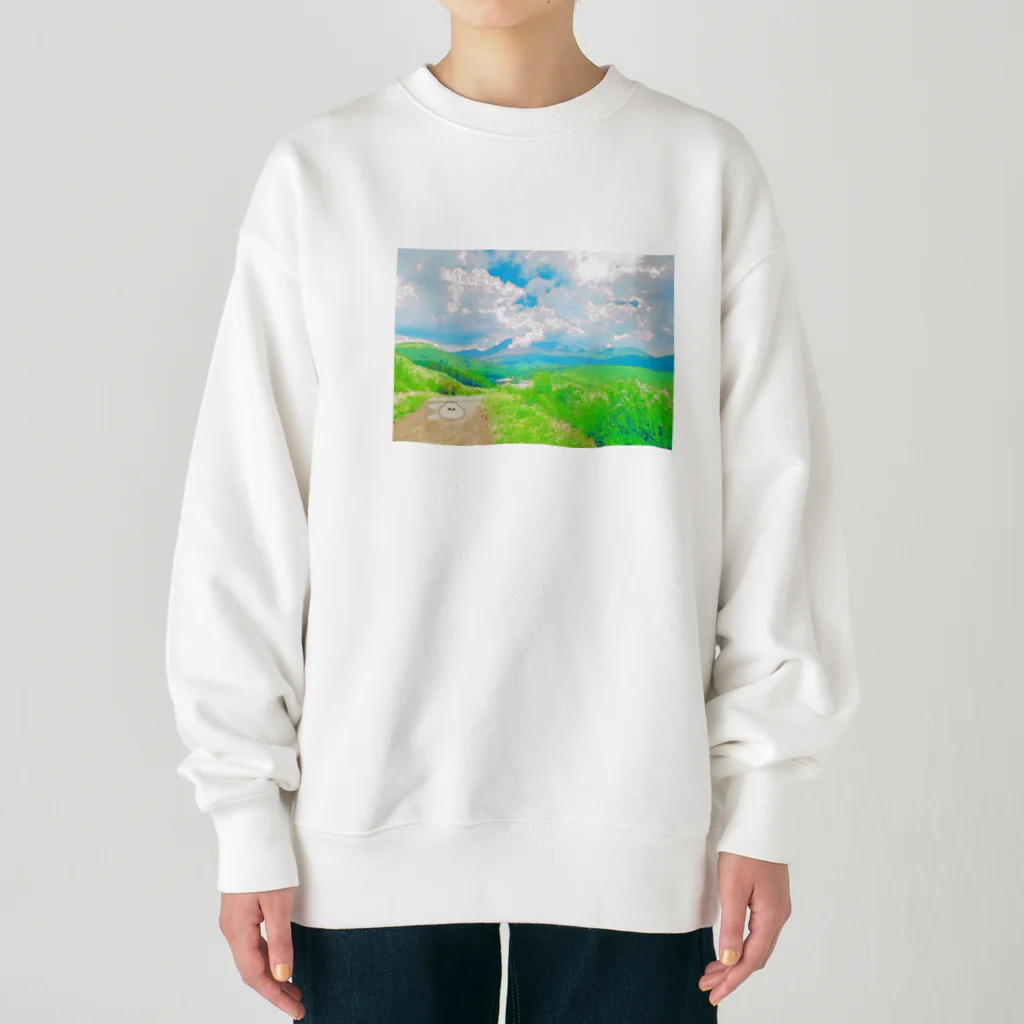 肉まん屋の肉まん風景画Ⅱ Heavyweight Crew Neck Sweatshirt