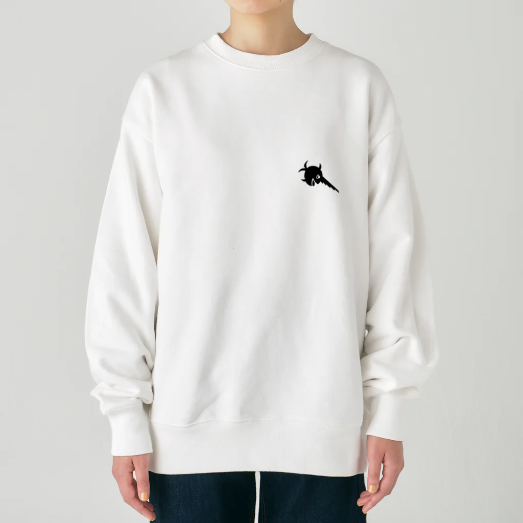 puikkoのUボート　笑うソードフィッシュ（右向き）（ワンポイント） Heavyweight Crew Neck Sweatshirt