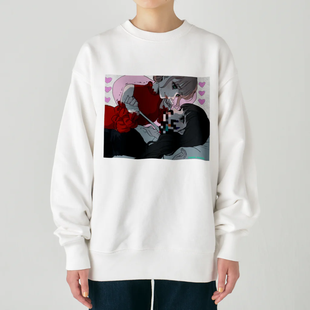 こむはにのおきにの♡ヤンデレ後輩百合真魚×朝陽♡ Heavyweight Crew Neck Sweatshirt