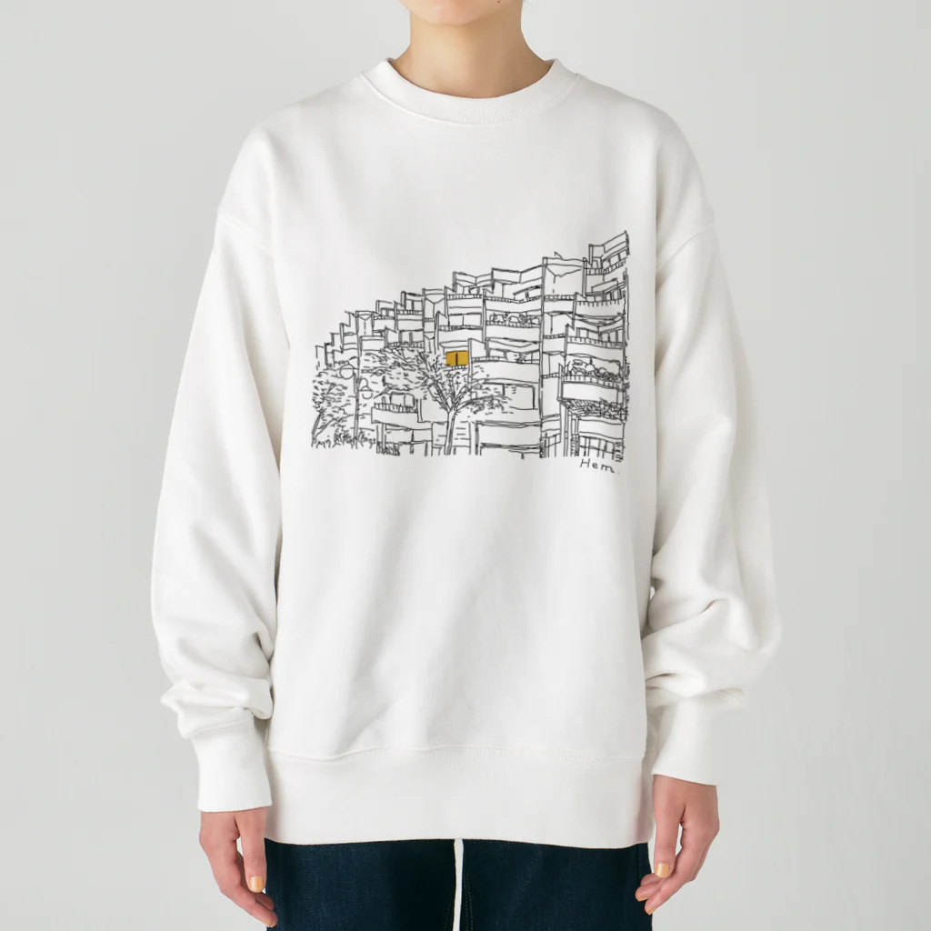 _Hem_のツボな建物_No.１ Heavyweight Crew Neck Sweatshirt