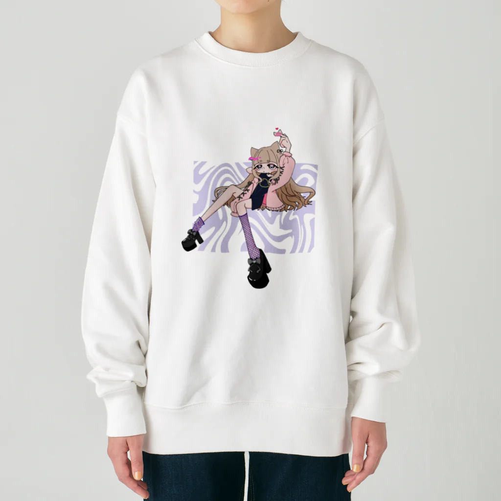 はてナちゃんのオリジナルイラスト文字なしver. Heavyweight Crew Neck Sweatshirt