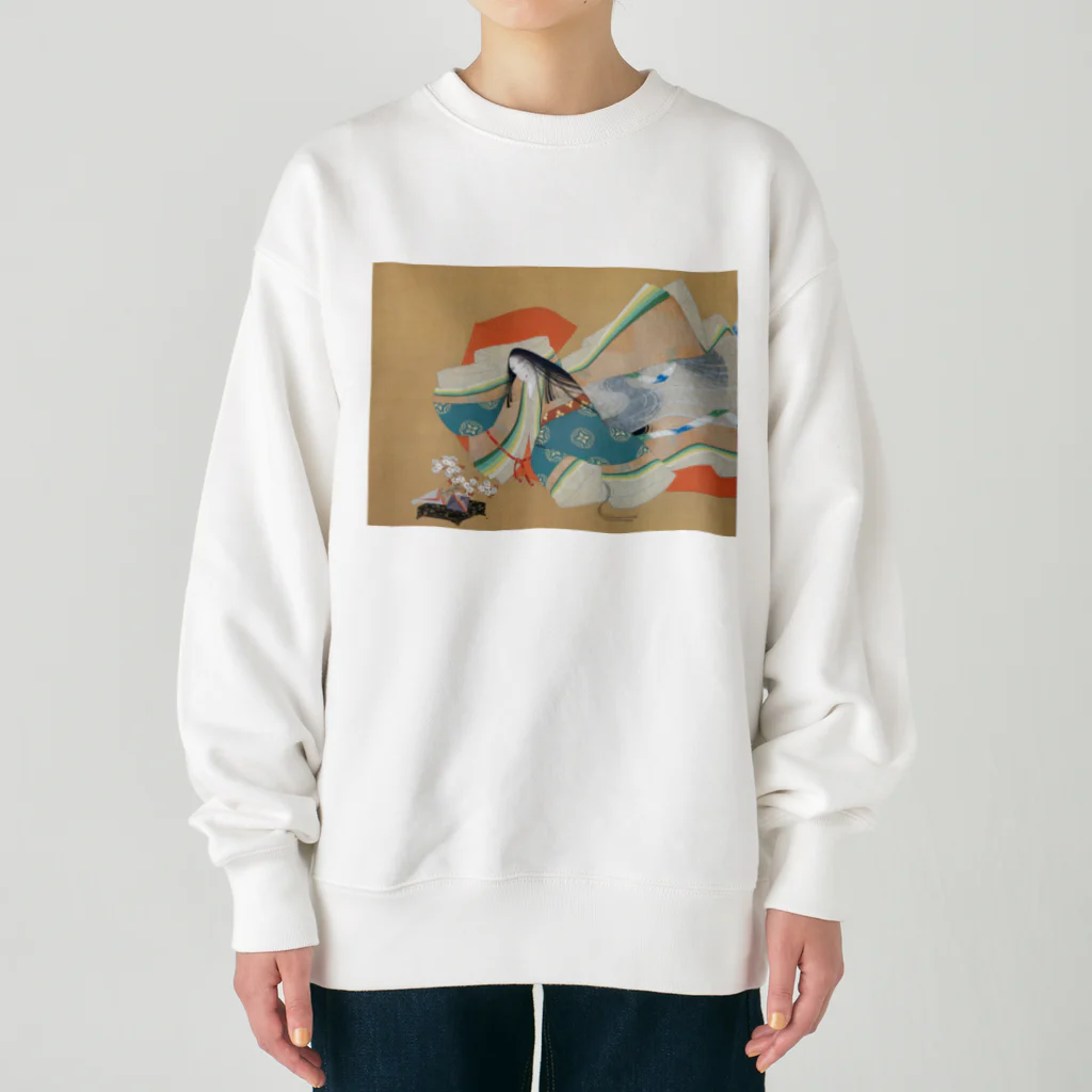 寿めでたや(ukiyoe)の日本画：上村松園_伊勢大輔(1929) Heavyweight Crew Neck Sweatshirt