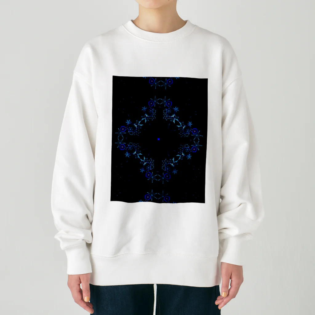 おらげ昇天の麻柄点描画 Heavyweight Crew Neck Sweatshirt