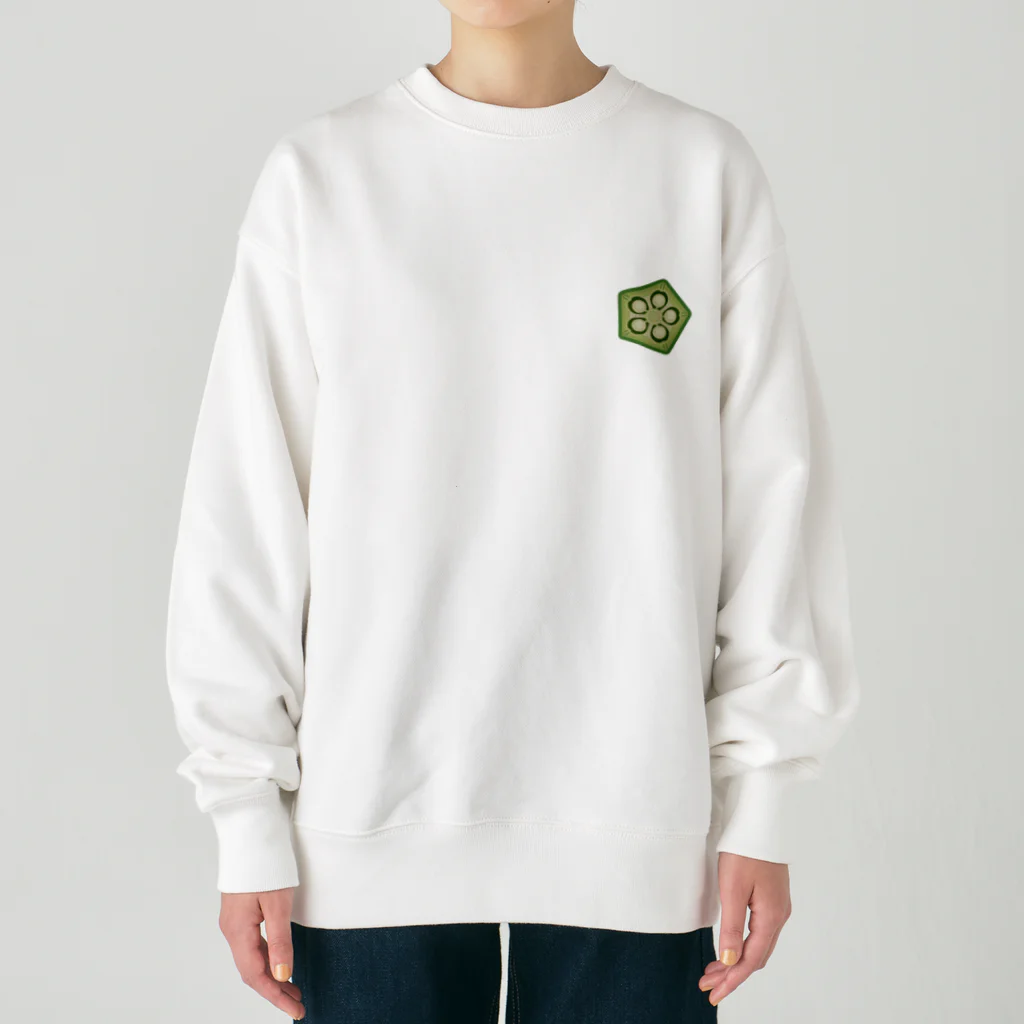 kg_shopの[☆両面] オクラネバネバ【視力検査表パロディ】 Heavyweight Crew Neck Sweatshirt