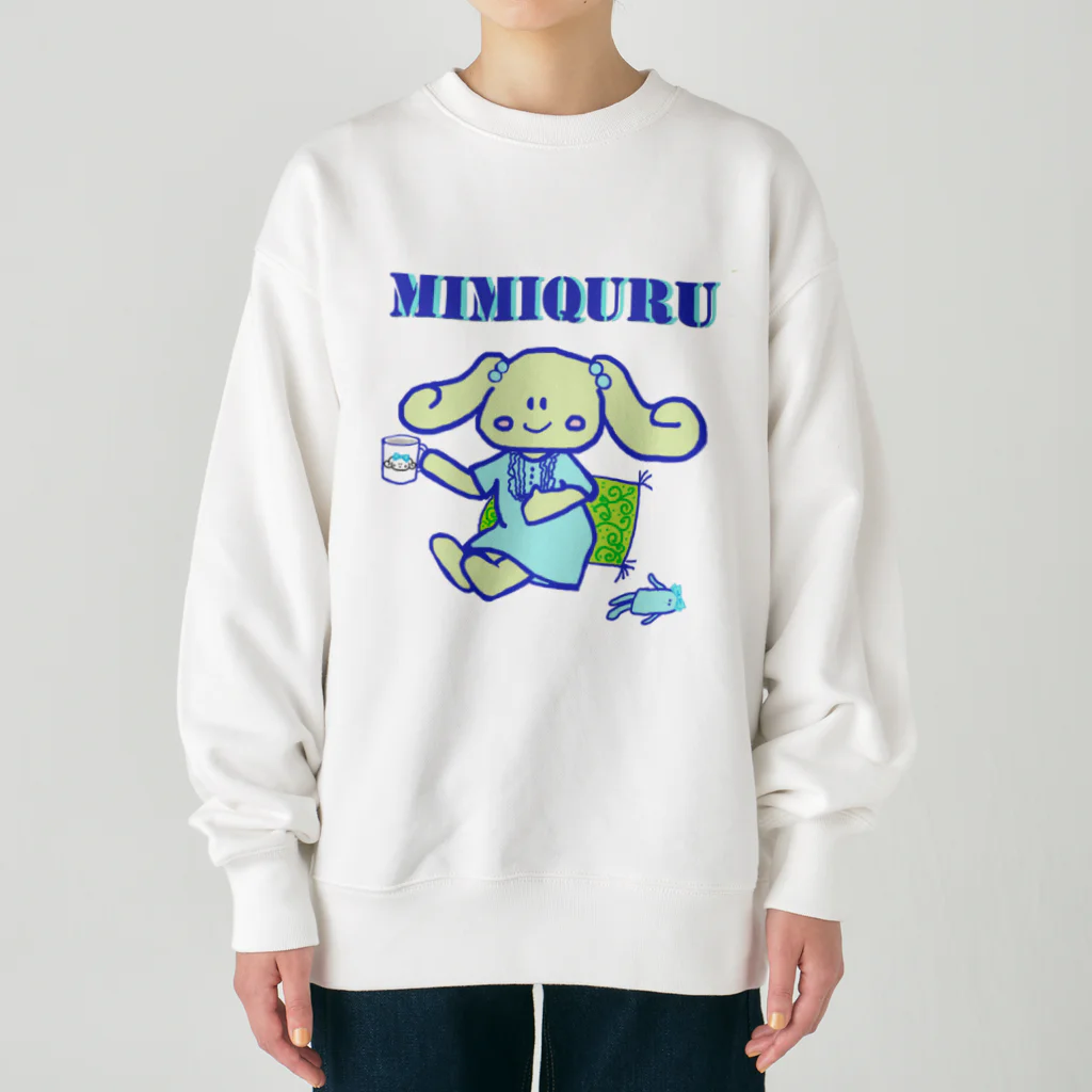  #satisfyingのMIMIQURU　ミミキュル　リラックス Heavyweight Crew Neck Sweatshirt