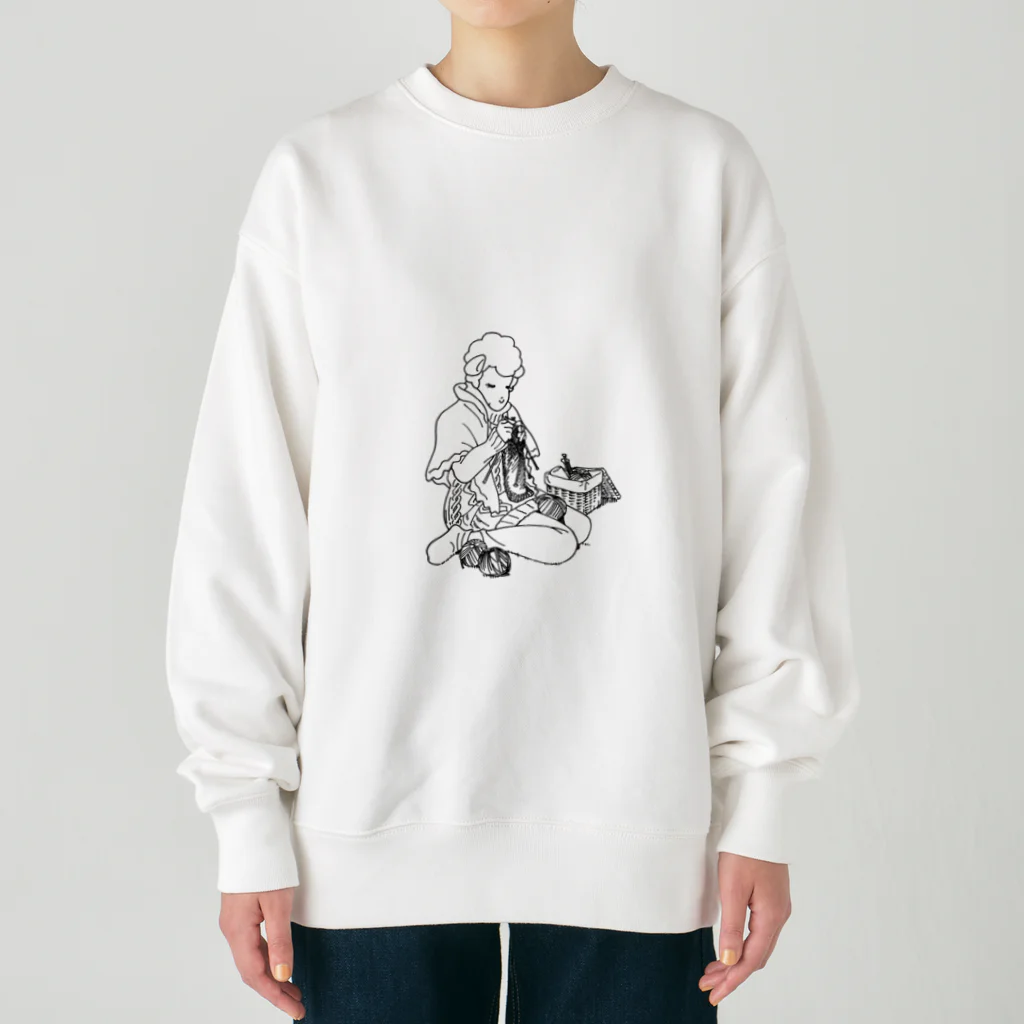 空想画学販売所の羊の編み物 Heavyweight Crew Neck Sweatshirt