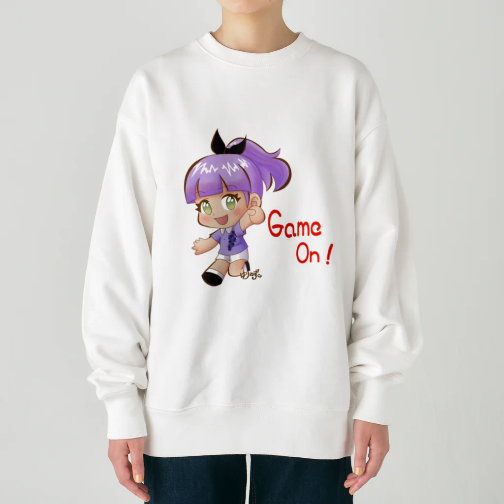 はりねずこのイラストのダーツ女子マリちゃんGame On! Heavyweight Crew Neck Sweatshirt