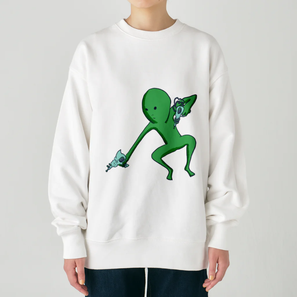 doteauの宇宙人くん：光線ピューピュー Heavyweight Crew Neck Sweatshirt