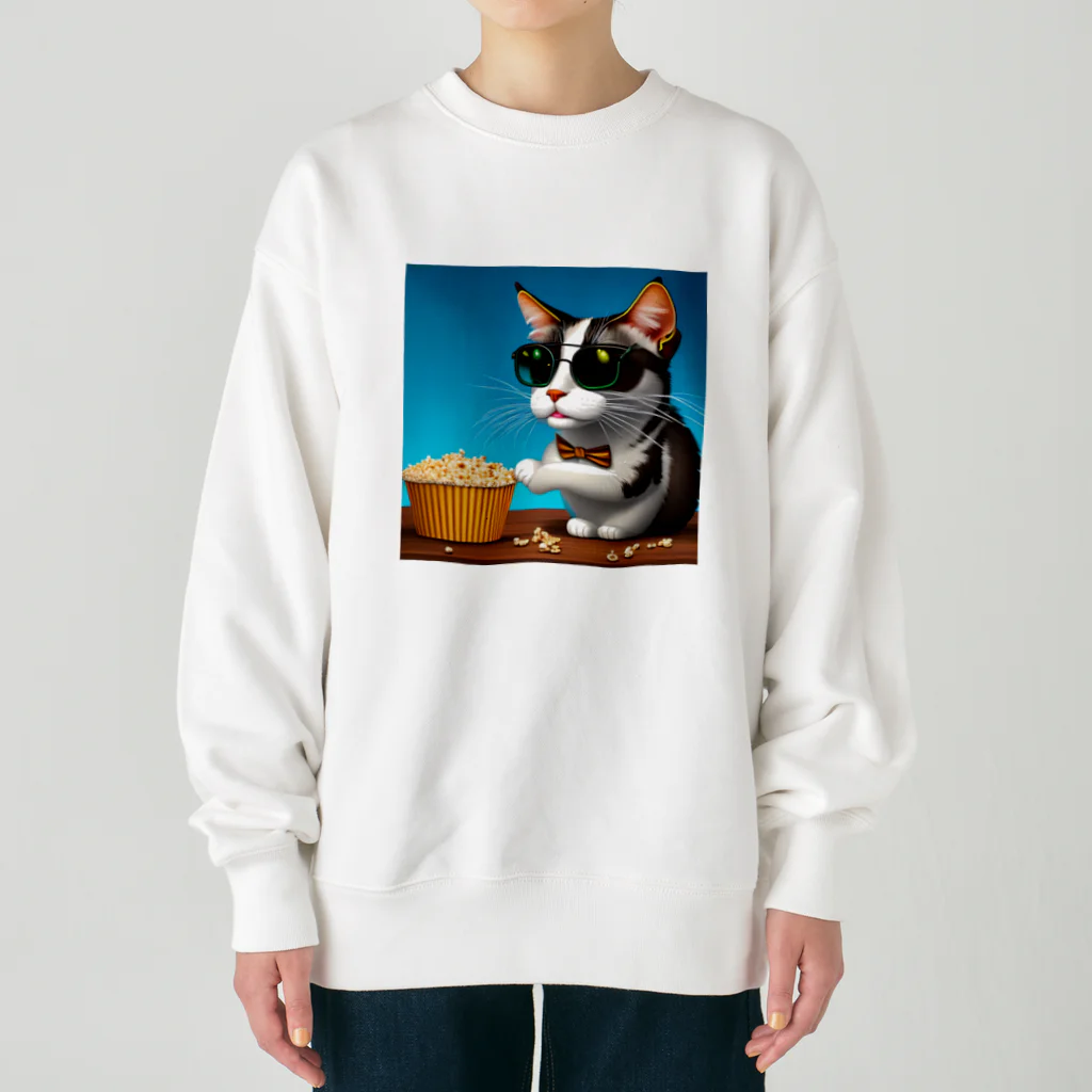 じょんすたいるのPopcorn Cat Heavyweight Crew Neck Sweatshirt