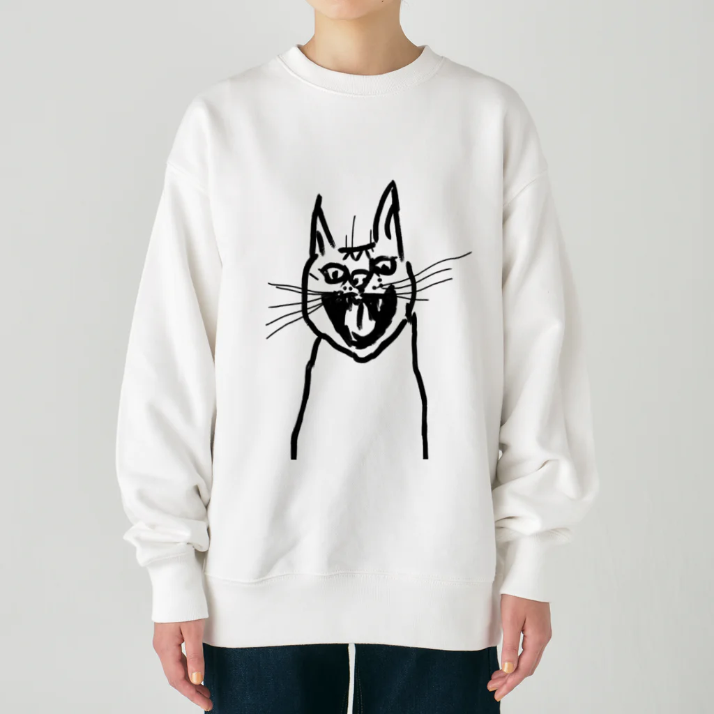 ミミモモデザインのおこねこ Heavyweight Crew Neck Sweatshirt