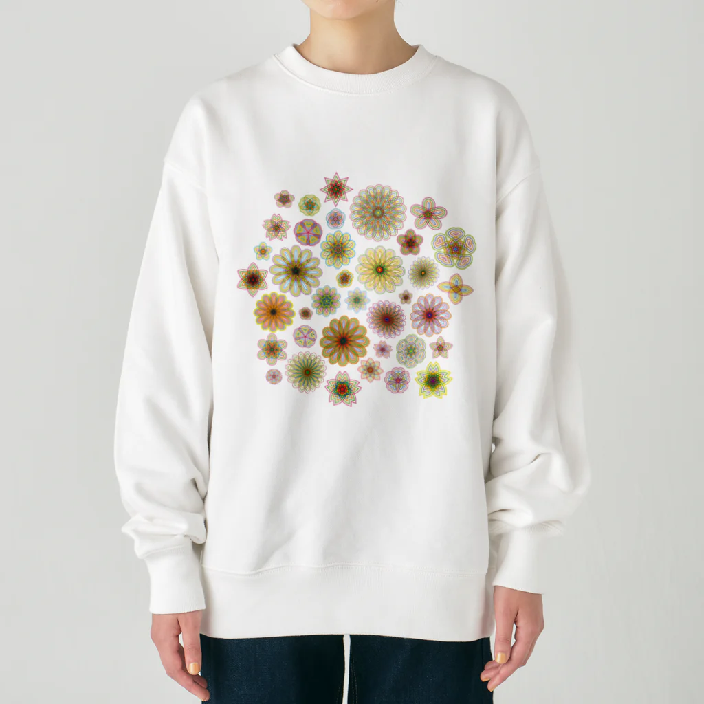 kimchinのやさしい色合いの花柄 Heavyweight Crew Neck Sweatshirt