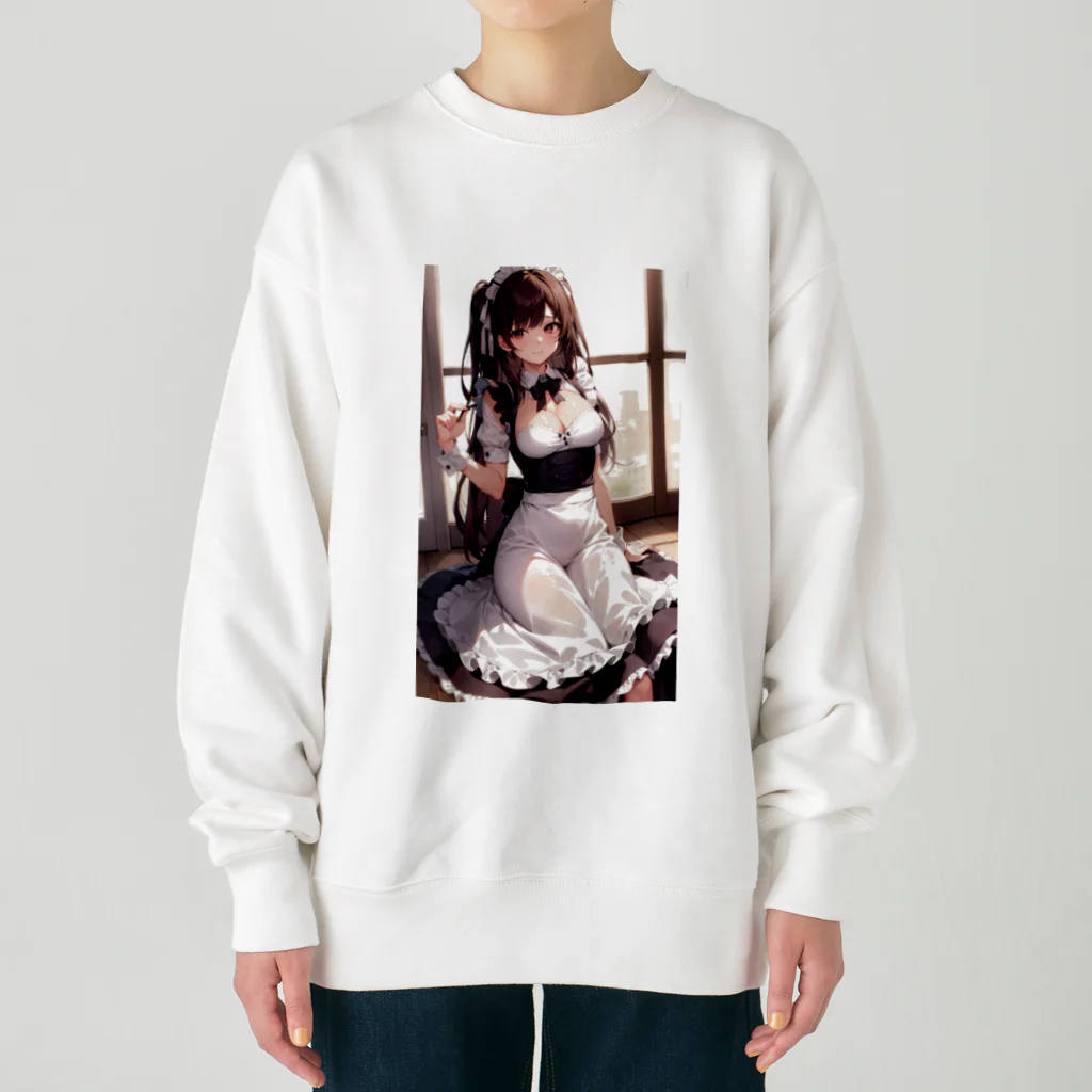 天乃鯱のメイドのお姉さんの二次元イラスト Heavyweight Crew Neck Sweatshirt