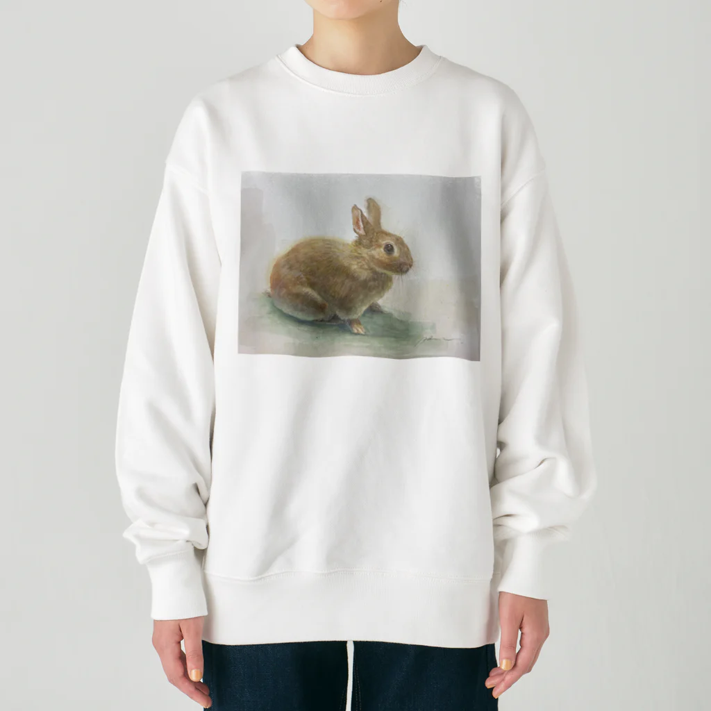 たかはしの絵のもののうさぎのうめちゃん Heavyweight Crew Neck Sweatshirt