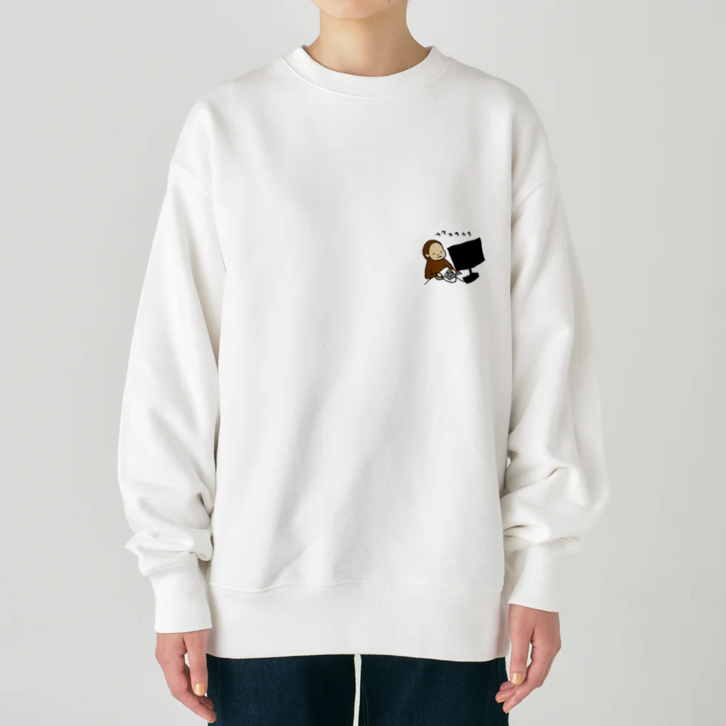 サラリーサル　さる山さんの残業中のさる山さん Heavyweight Crew Neck Sweatshirt