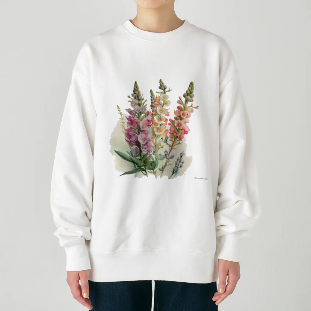 botanicalartAIのキンギョソウ Heavyweight Crew Neck Sweatshirt