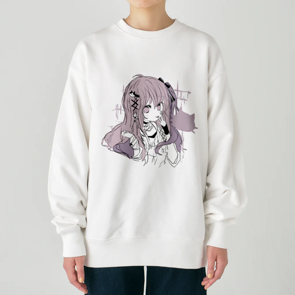 blossomのピンク✖紫系の地雷女の子 Heavyweight Crew Neck Sweatshirt