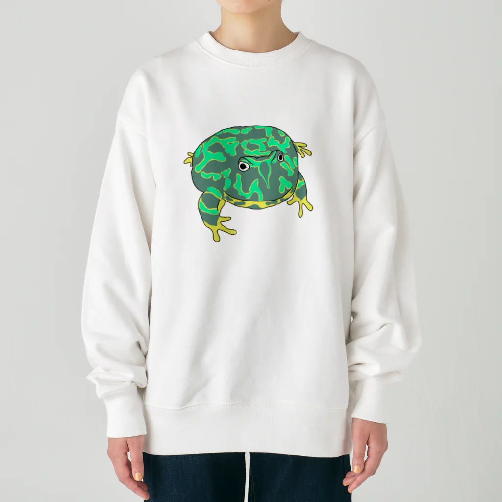 ヒル飼いのこでぶのベルツノガエルのゲコタロウ Heavyweight Crew Neck Sweatshirt