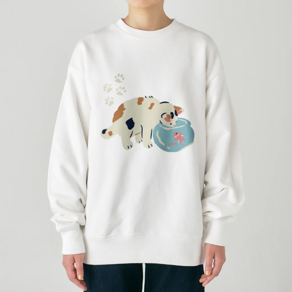 honeycombのねこと金魚 Heavyweight Crew Neck Sweatshirt