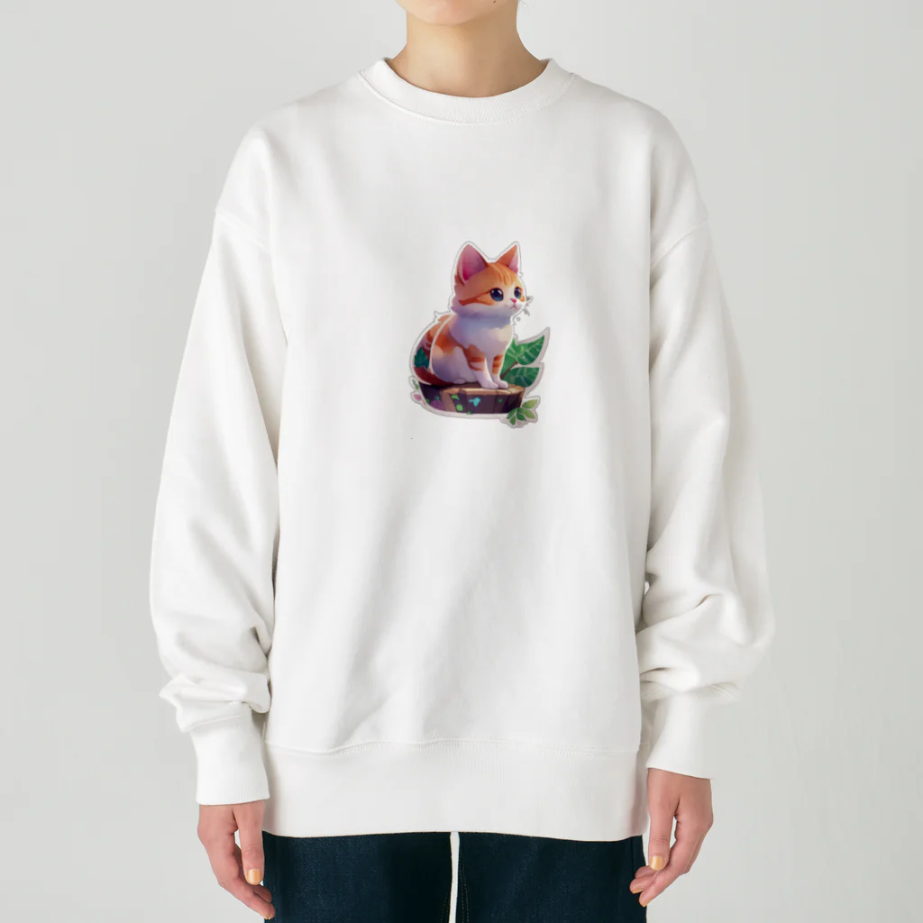 dolphineのキュートな猫 Heavyweight Crew Neck Sweatshirt